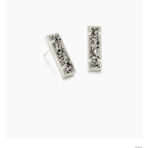 Kendra Scott Silver Lady Drusy Earrings NWOT